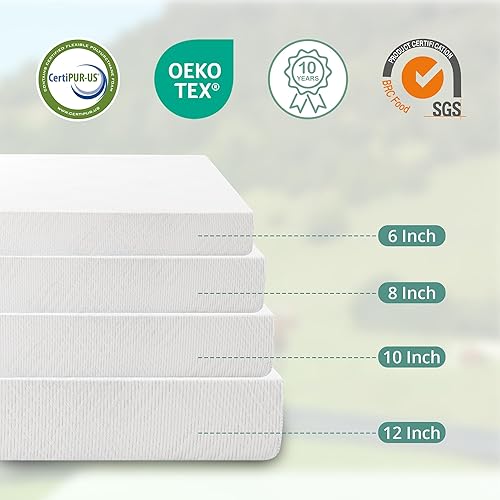 Miniatura 7 de EGO - Colchón corto de espuma viscoelástica Queen de 8 pulgadas, colchón de gel refrescante para caravanas, cámpers y remolques, cama en una caja,