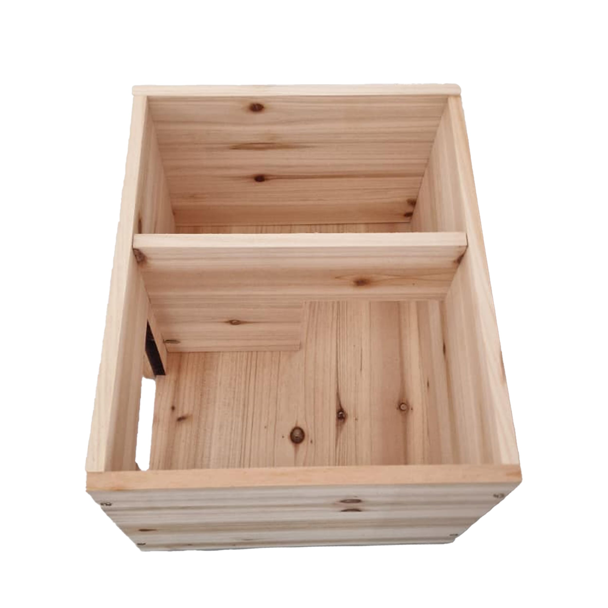 Igelhaus Holz – 32 x 26 x 21 cm – Unbehandelt – Mit Rindendach