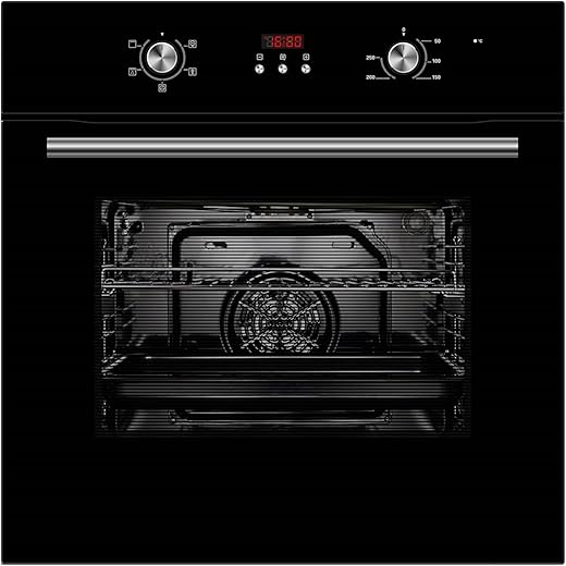 Cookology COF605BK 60cm 65 Litre Capacity, Installed Built In Electric Fan Oven,...