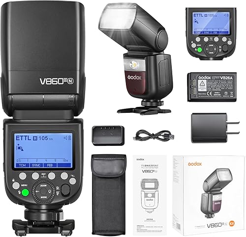 Miniatura 18 de Godox V860III-S para flash de cámara Sony, kit de flash de iones de litio Ving V860III TTL, HSS 1/8000s 2.4G GN60 Speedlight, batería 2600mAh
