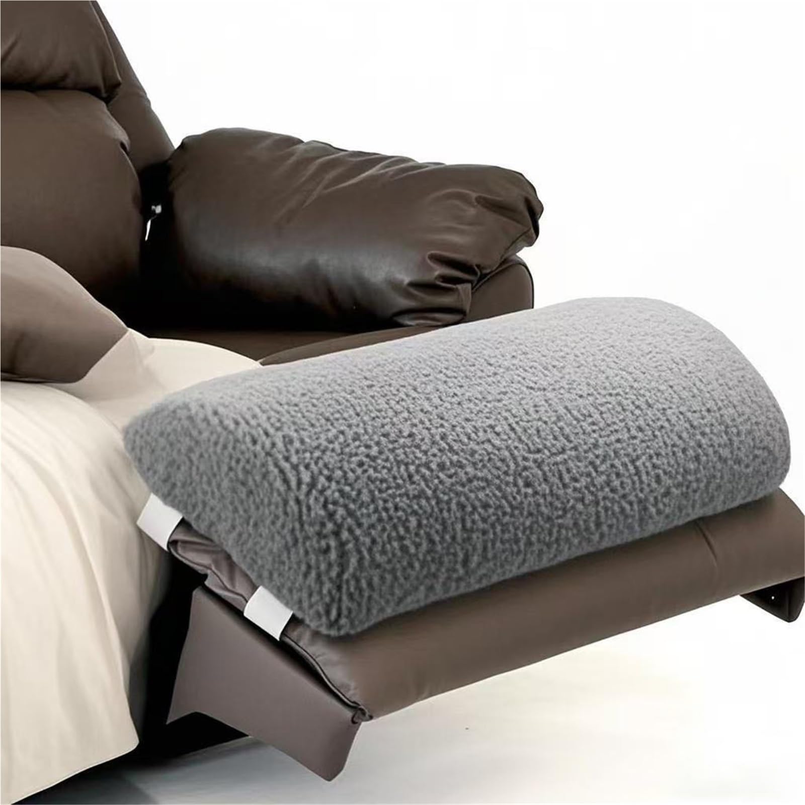 FRZXBKW Recliner Foot Pillow Cushion High Resilience Sherpa Memory Foam Bolster Sleeping Rest Multipurpose Half Roll Leg Pillow, 58×25×10CM/23×10×4inch(Gray)