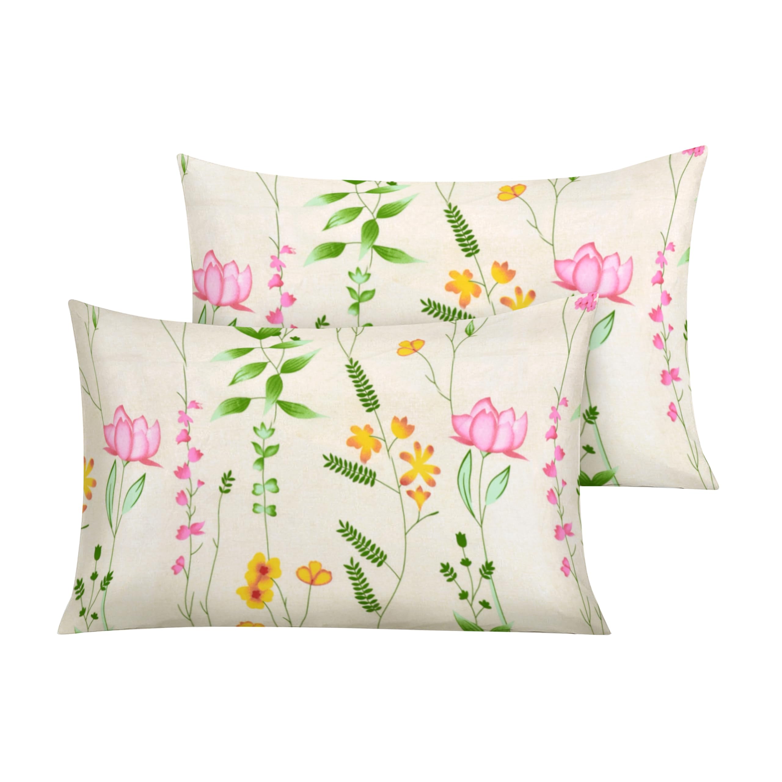 Raybedding Sunlight Bloom Luxury Printed Floral Pillowcases Pair – 50X75cm With Envelope Flap, Soft Printed Pillow Covers