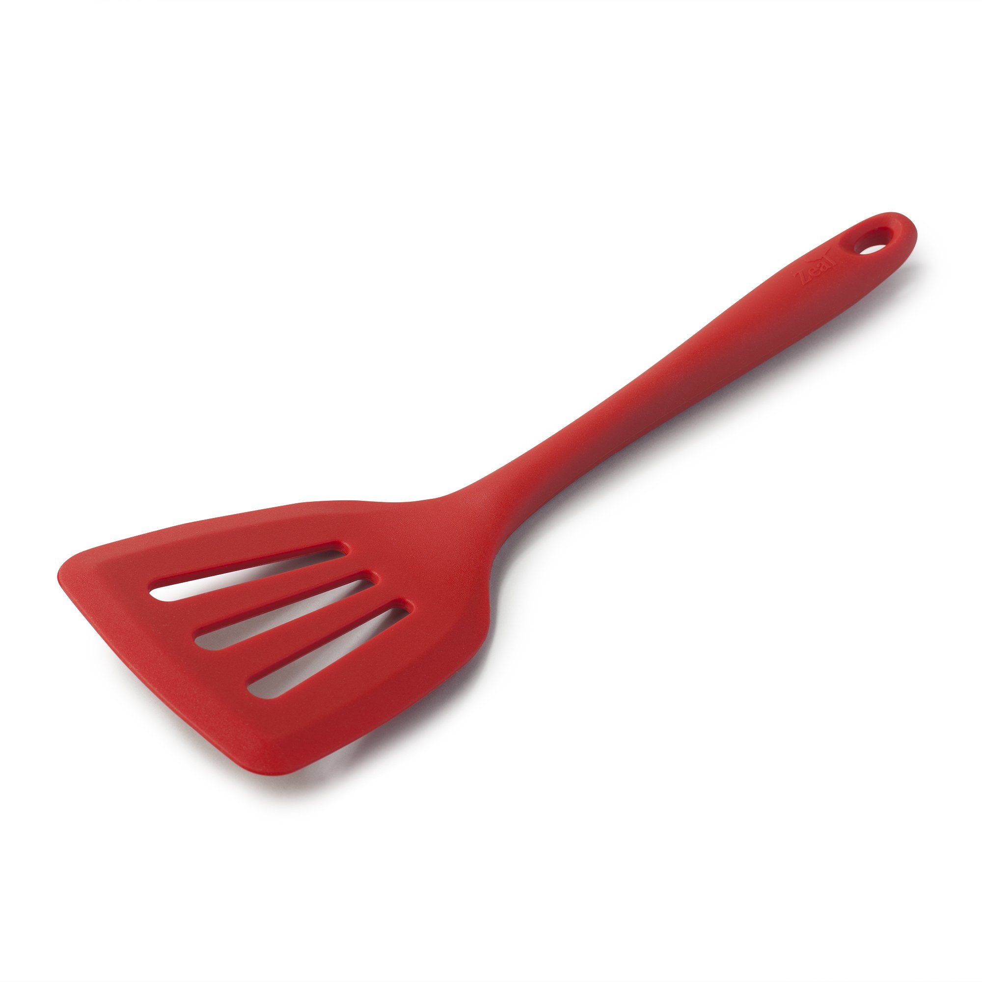 Zeal Silicone Fish Slice, Food Turner with Flexible Stainless Steel Core, Wide Cooking Spatula Slotted Turner, Ideal for Eggs, Pancakes, Fish and more, Heat Resistant, Non-Scratch, 30cm, Red