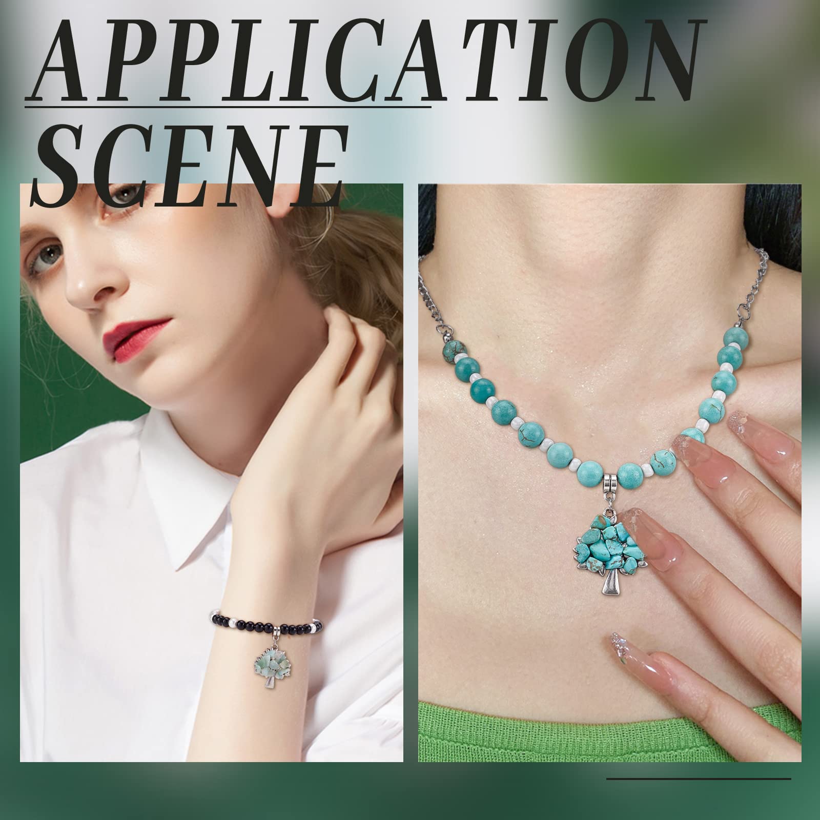 SUNNYCLUE 1Boîte 24Pcs 4 Style Fleur Verre Charmes Arbre De