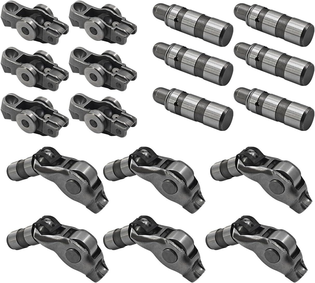 12Pcs Intake & Exhaust Lifters With Rocker Arms Compatible with Dodge Challenger Charger Durango Journey for Jeep Grand Cherokee Wrangler for Chrysler Pacifica with Ram 1500 3.6L 2016-2024