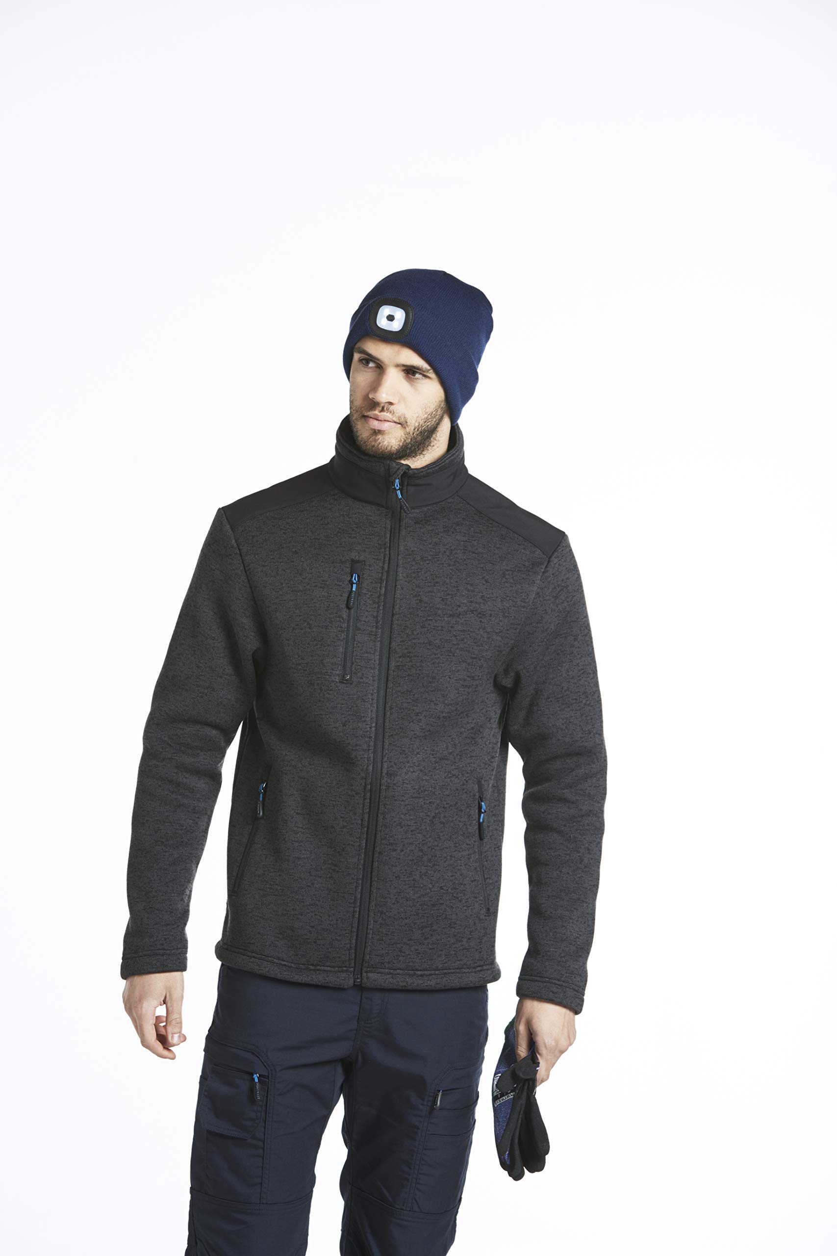 Portwest T830 Polar KX3 Performance 5 kieszeni Wzmocnione Panele Trwałość | Oliwkowy, 3XL, UPF 40+, Drapane Wnętrze, Ochrona Podbródka, Kontrastowa Tkanina, Opuszczony Tył, Zamek Błyskawiczny z Przodu