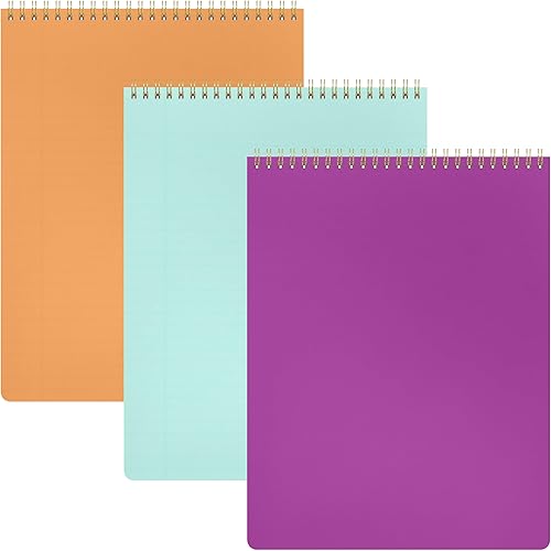 Miniatura 9 de PAPERAGE Cuaderno de espiral encuadernado superior, paquete de 3, bloc de notas rayado, (lavanda/rubor/gris claro), 70 hojas (140 páginas) por