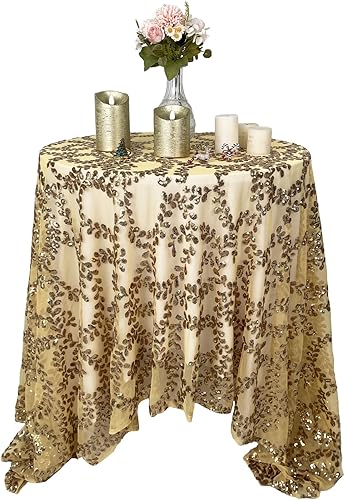 Mantel de lentejuelas doradas para fiestas, mantel de malla bordado, superposición de mesa con purpurina para bodas, baby shower, banquetes de