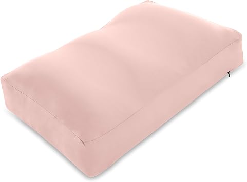 Microbead Bed Pillow, Medium, Cooling Silky Cover, Cream Peach