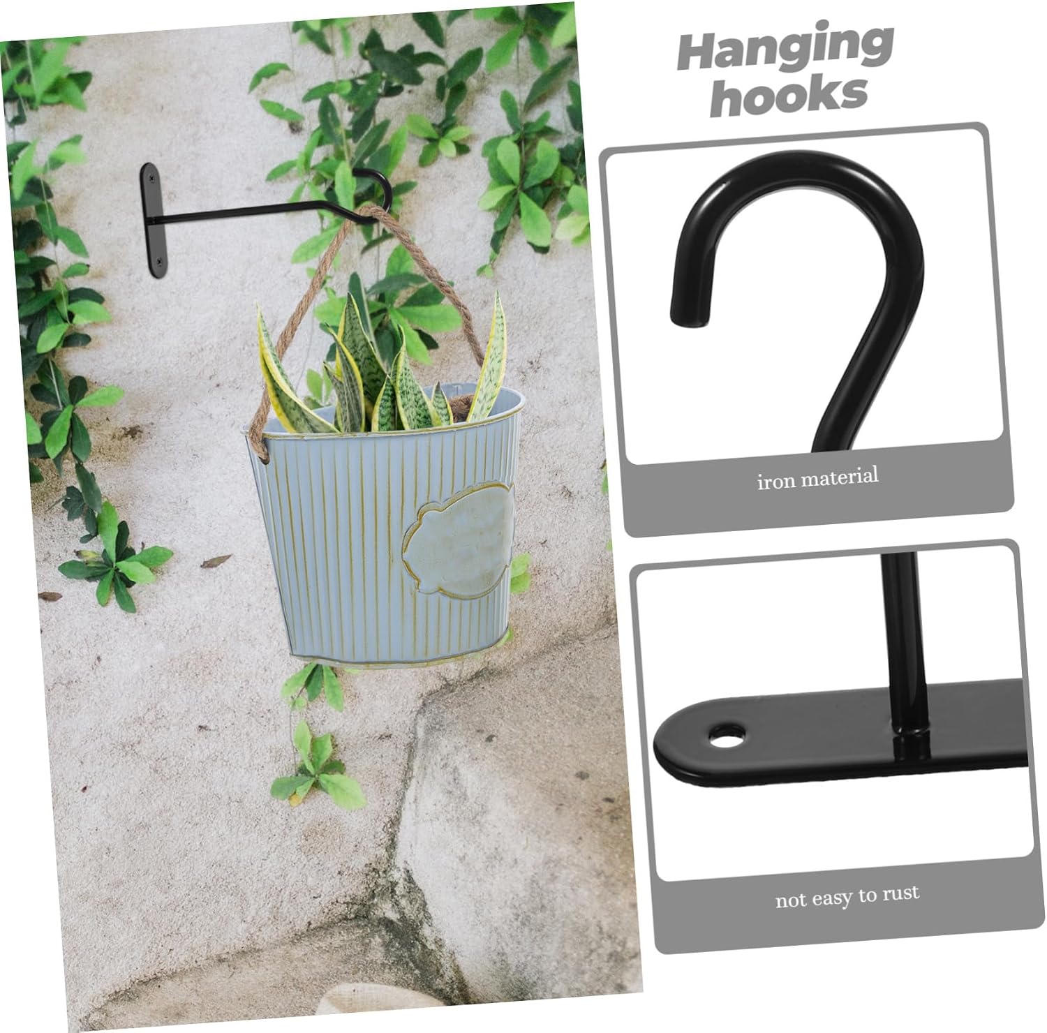 Sosoport 4 Sets Multi Function Ceiling Hooks for Hanging Plants Wall Mount Plant Hangers Suitable for Indoor and Outdoor Use Ideal for Lights Lanterns and Decorations