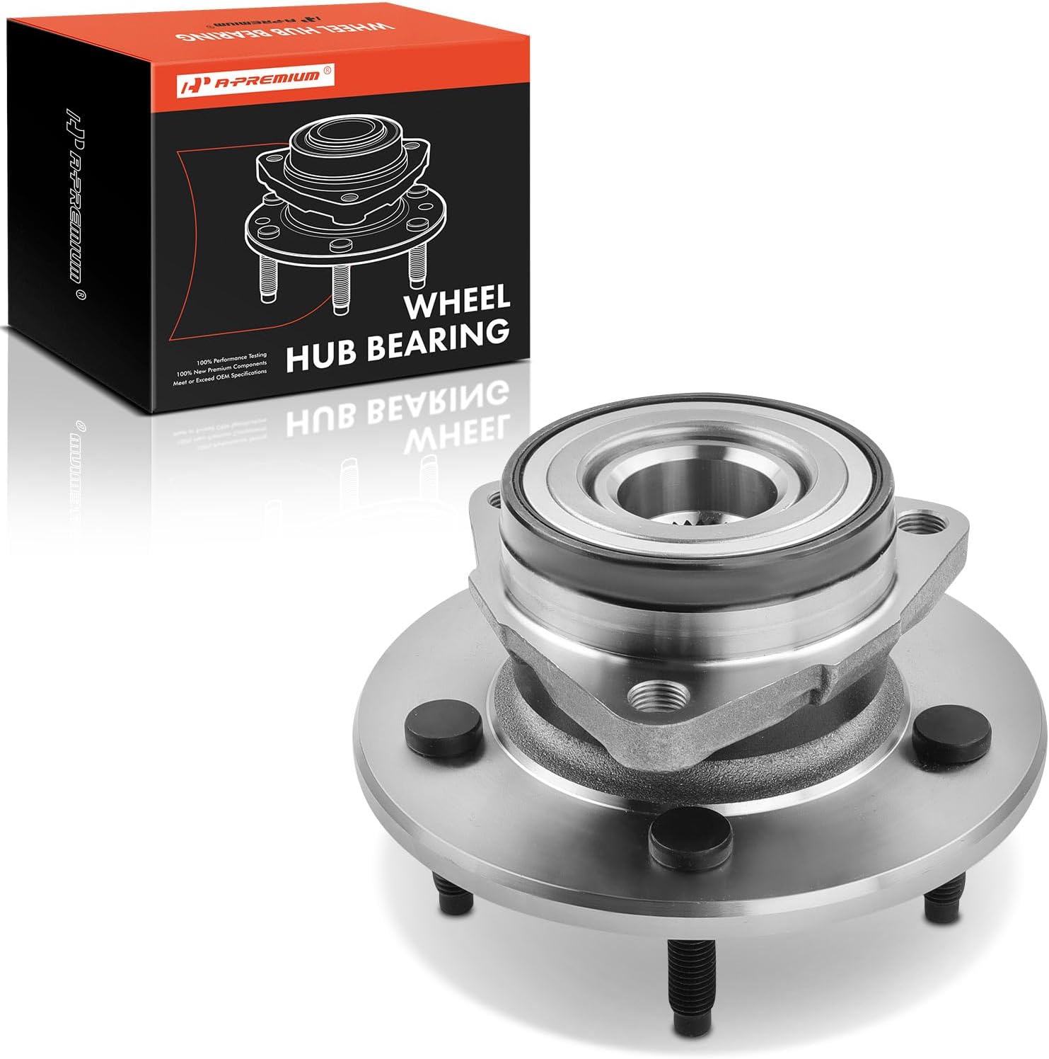 A-Premium Front Wheel Bearing and Hub Assembly with 5-Lug Compatible with Ford F-150 F150 1997 1998 1999 2000, 4WD & 2-Wheel ABS Only