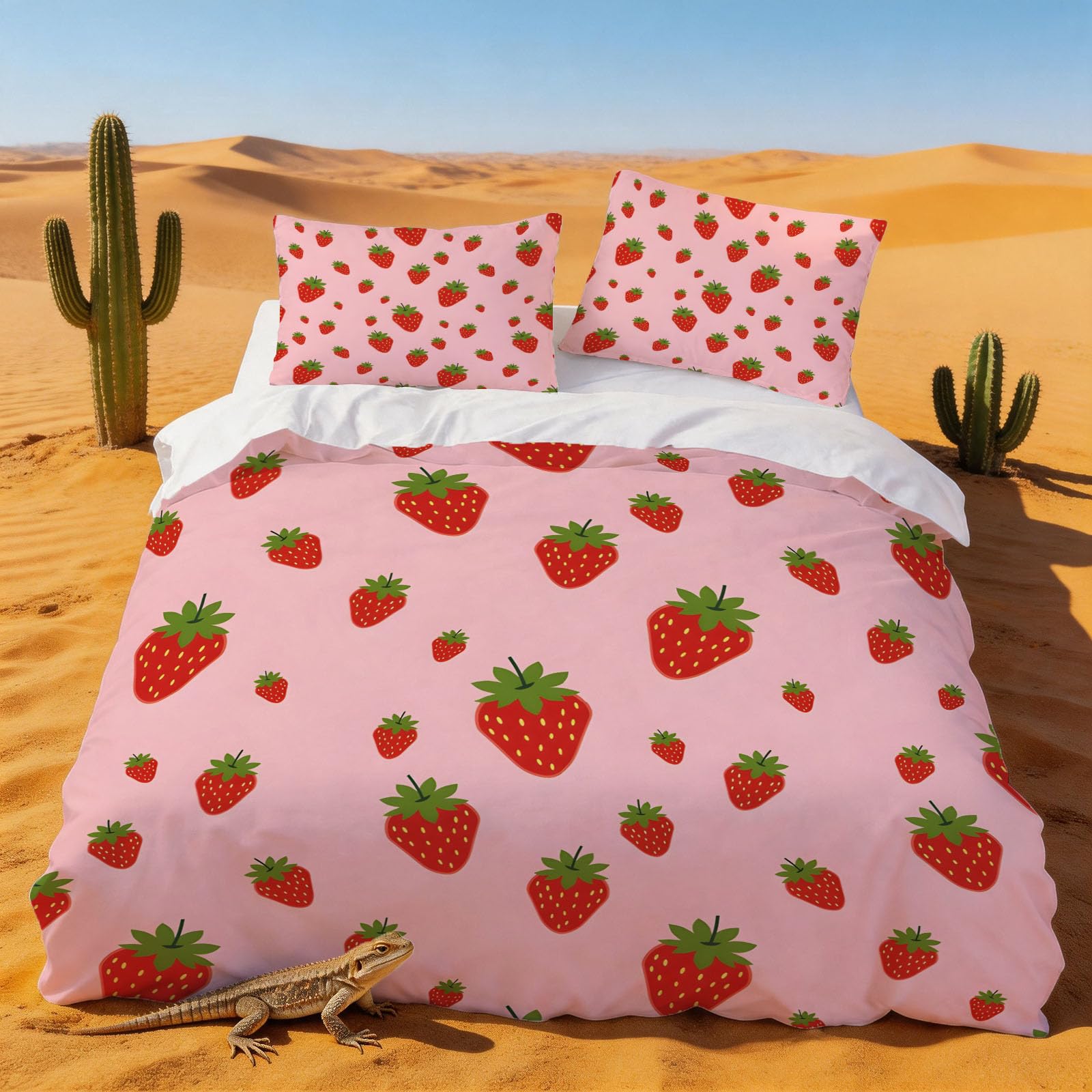 Parure de lit 200 x 200 fraise douce pour en finir avec les draps rêches qui grattent la nuit