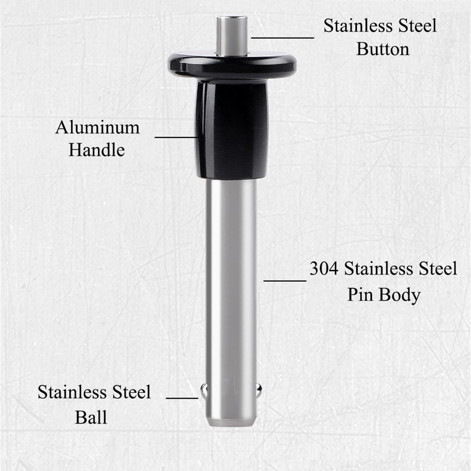 Perno di bloccaggio a sfera con filo, perno a sgancio rapido in acciaio inox per dispositivi di automazione, audio palcoscenico, ricambi auto (Φ10 x 41)