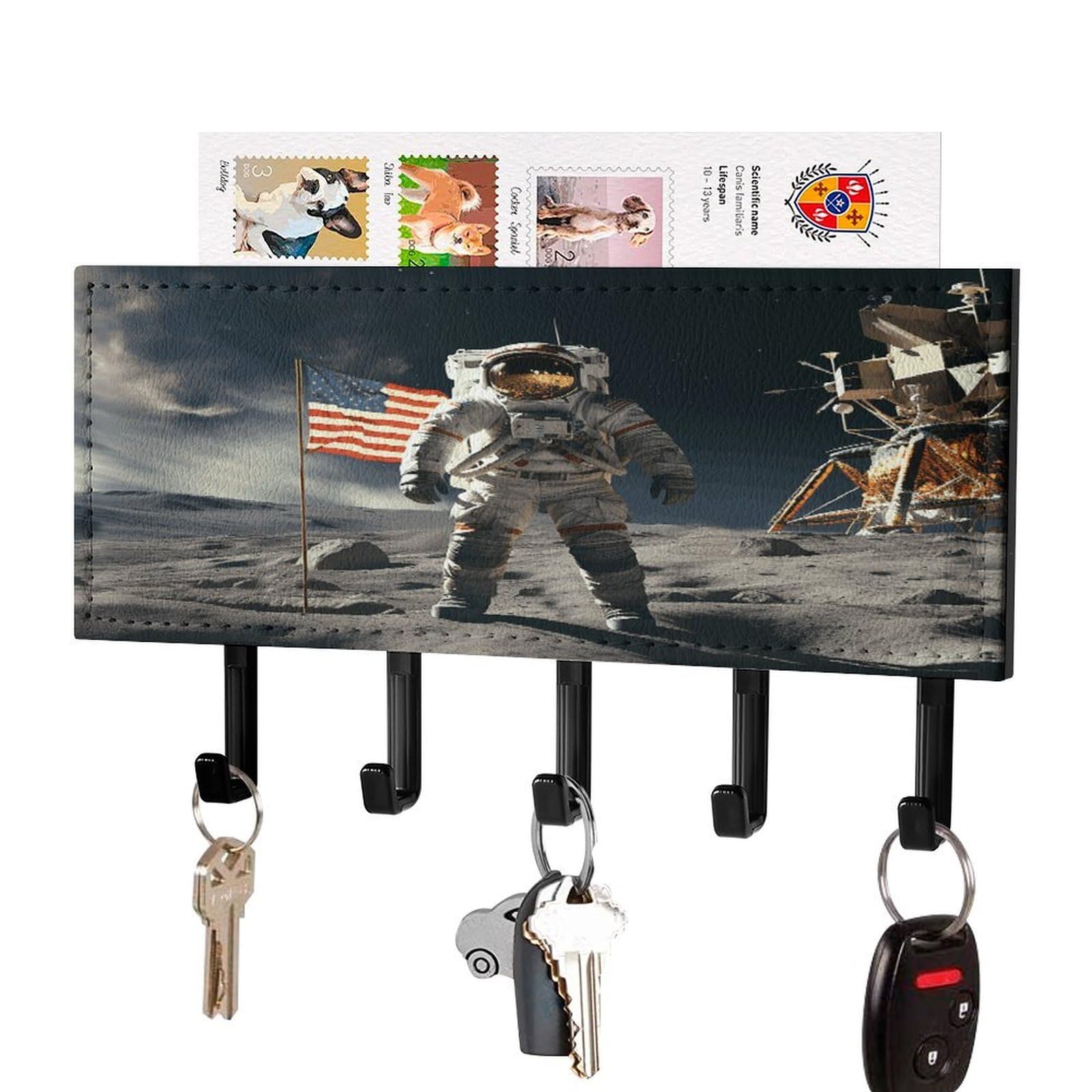 Soporte para llaves de astronauta autoadhesivo sin taladro para proteger la pared del hogar