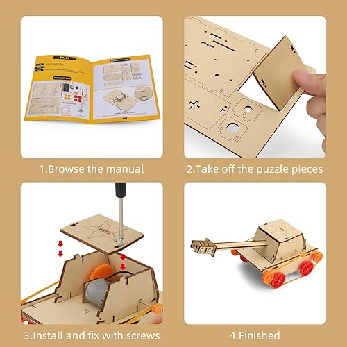 Miniatura 8 de Kit STEM 10 en 1 para niños de 8 a 12 años, kits de modelo de madera para niños a Bulid, proyectos de madera, juguetes buliding, rompecabezas de