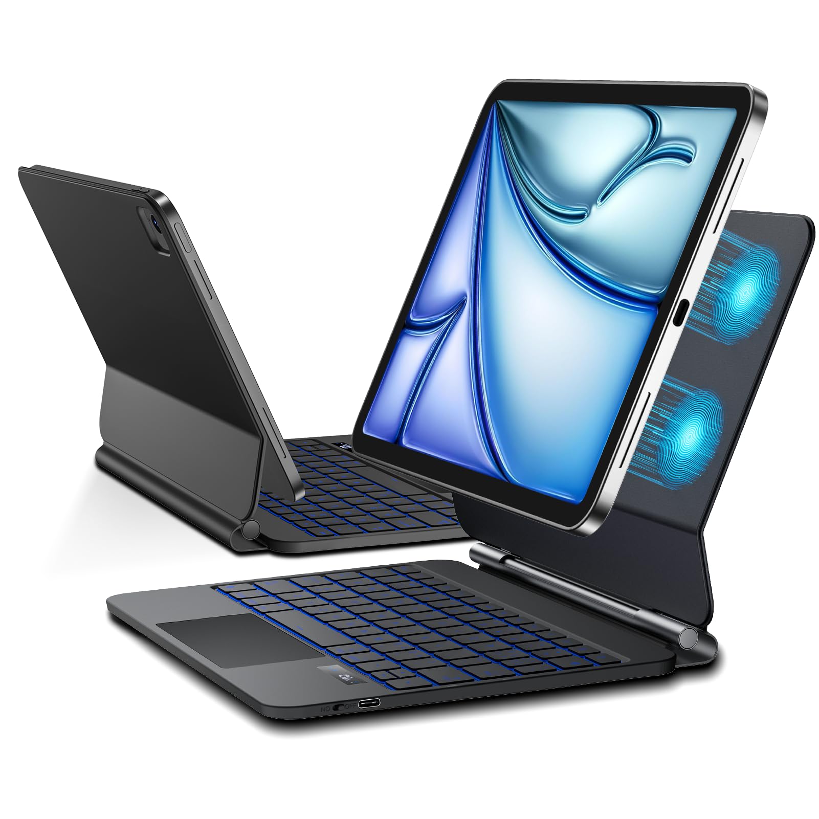 JUQITECH Capa Magic Keyboard para iPad Air 11 polegadas (M2, M3