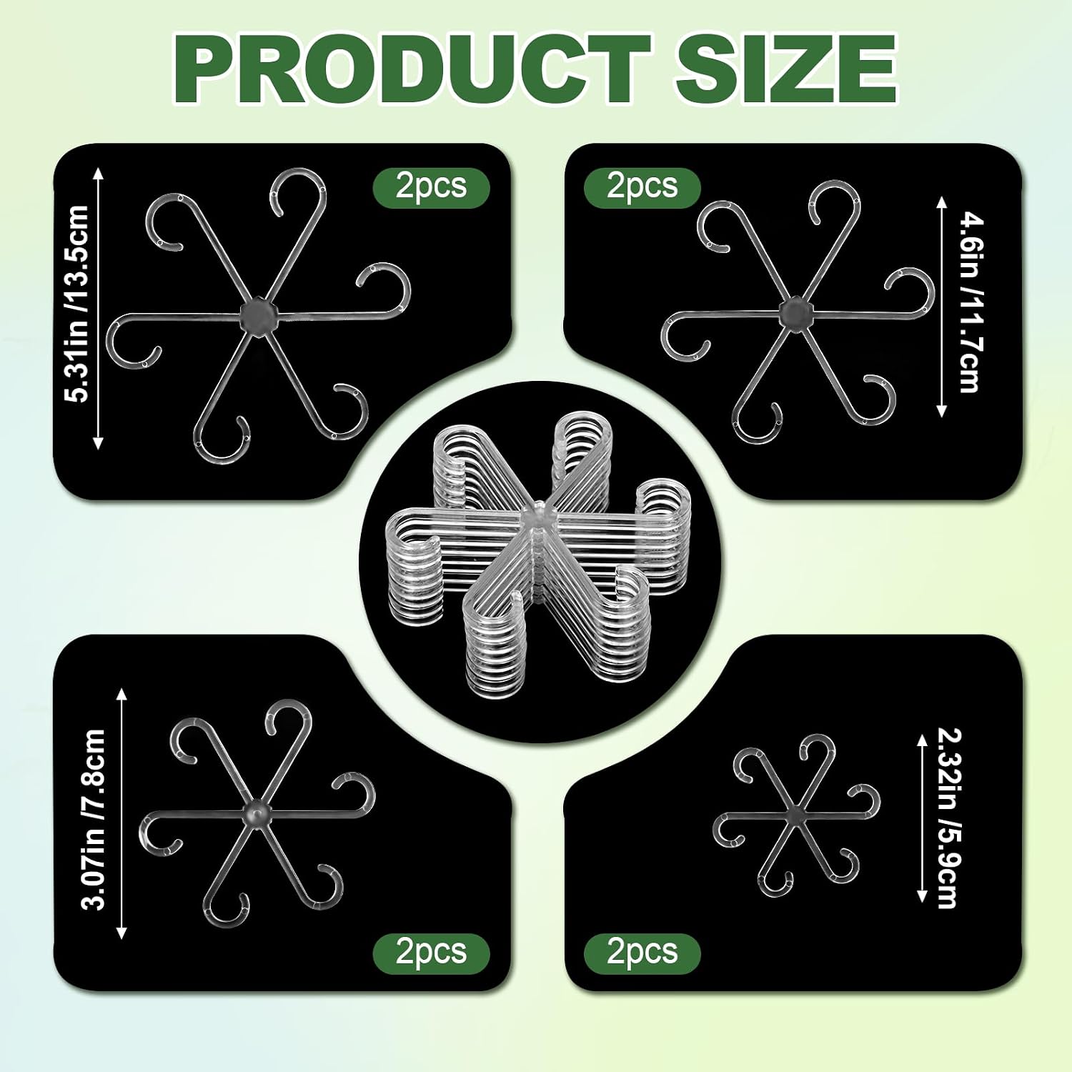 8pcs Upgraded Plant Stem Support, Transparent Plant Support for Indoor Plants, 4 Sizes Climbing Houseplant Stem Holders, Reusable Plant Stabilizer, Indoor Plants Accessories image 2