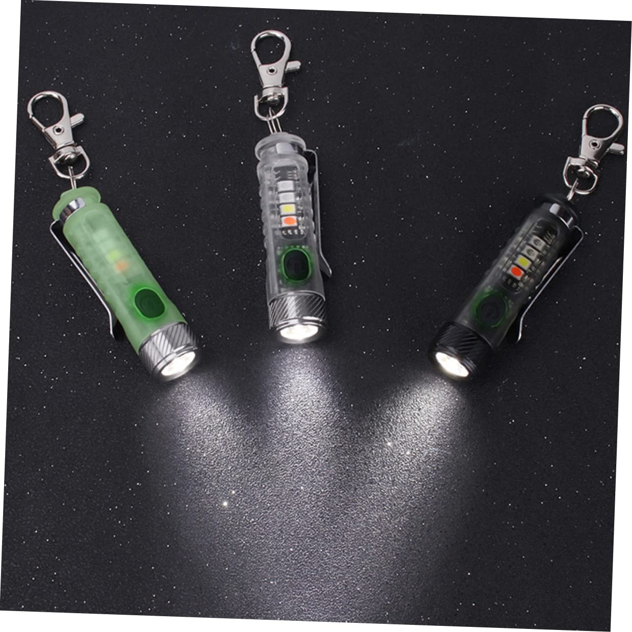 BESPORTBLE 2pezzi Torcia Led Mini Ricaricabile Luce Portachiavi Regolabile Per Esterni Modalità Di Illuminazione Design Compatto e Leggero Per Campeggio e Emergenze
