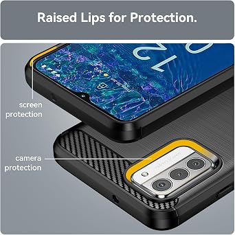 Osophter for Nokia G310 5G Case: with 2pcs Screen Protector Shock-Absorption Flexible TPU Rubber Protective Cover for Nokia G42/G22 5G(Black)