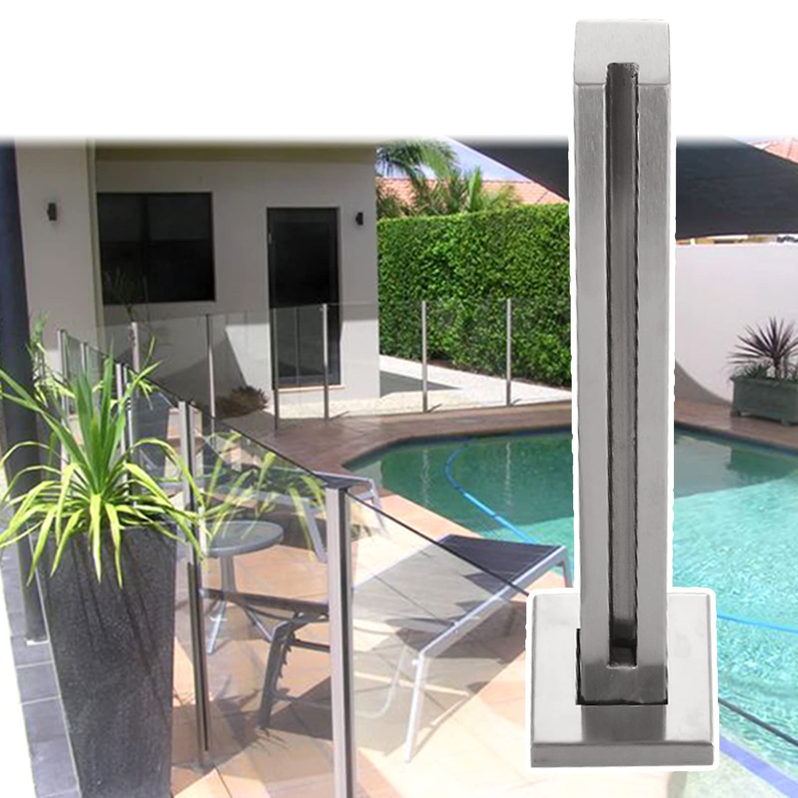 Clôture de piscine en acier inoxydable avec poteau d'angle réglable pour balustrade design