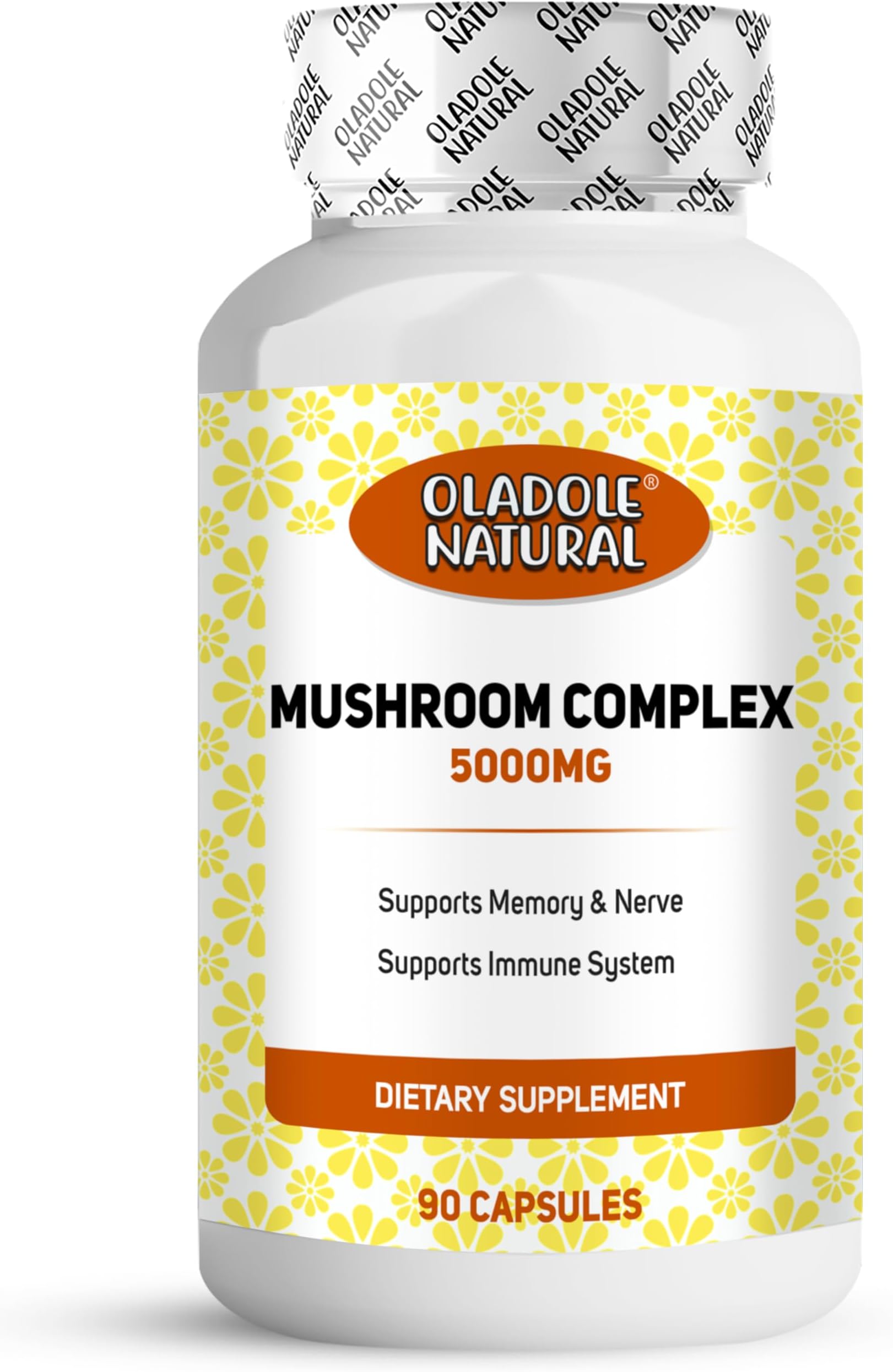 Oladole Natural Mushroom Complex - 90 Capsules (5000 mg) | Blend of 8 Types Mushrooms | Support immune system Memory & Nerve | Antioxidant, Energy Boost, Cognitive & Gut Health, Anti-Inflammatory