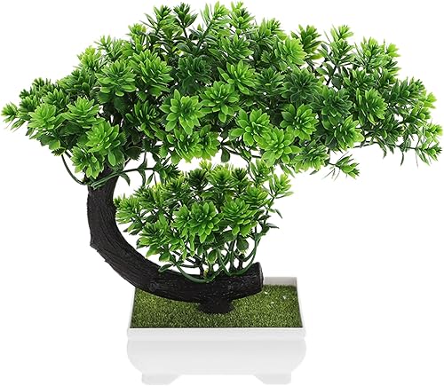 Miniatura 10 de Operitacx Árbol bonsái artificial de simulación de flores para decoración de bonsái, plantas falsas pequeñas de interior, decoración para el hogar,