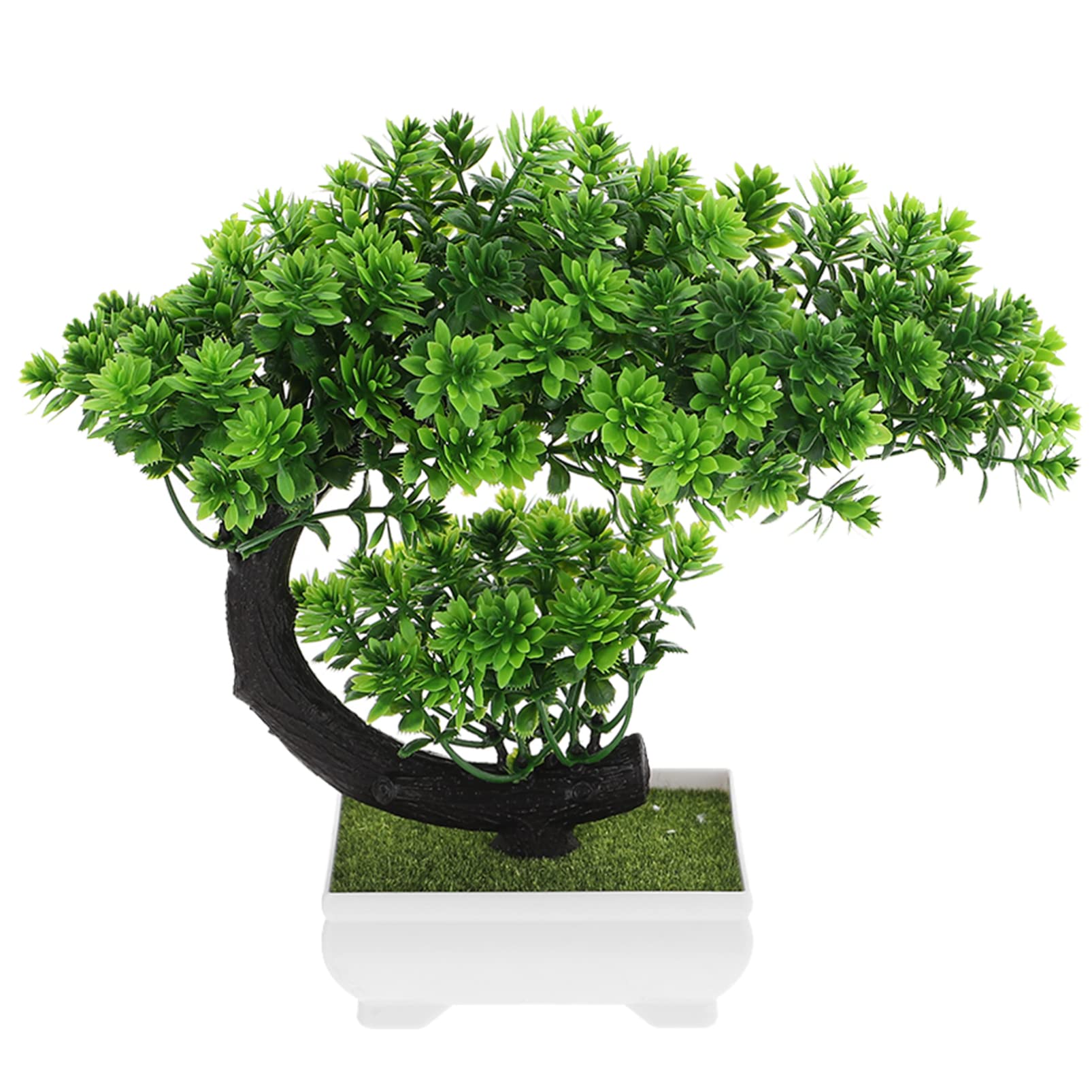 Bonsaï Artificiel En Plastique - Petite Plante Décorative Avec Pot - Pour Salon, Bureau, Salle De Bain - Sans Entretien
