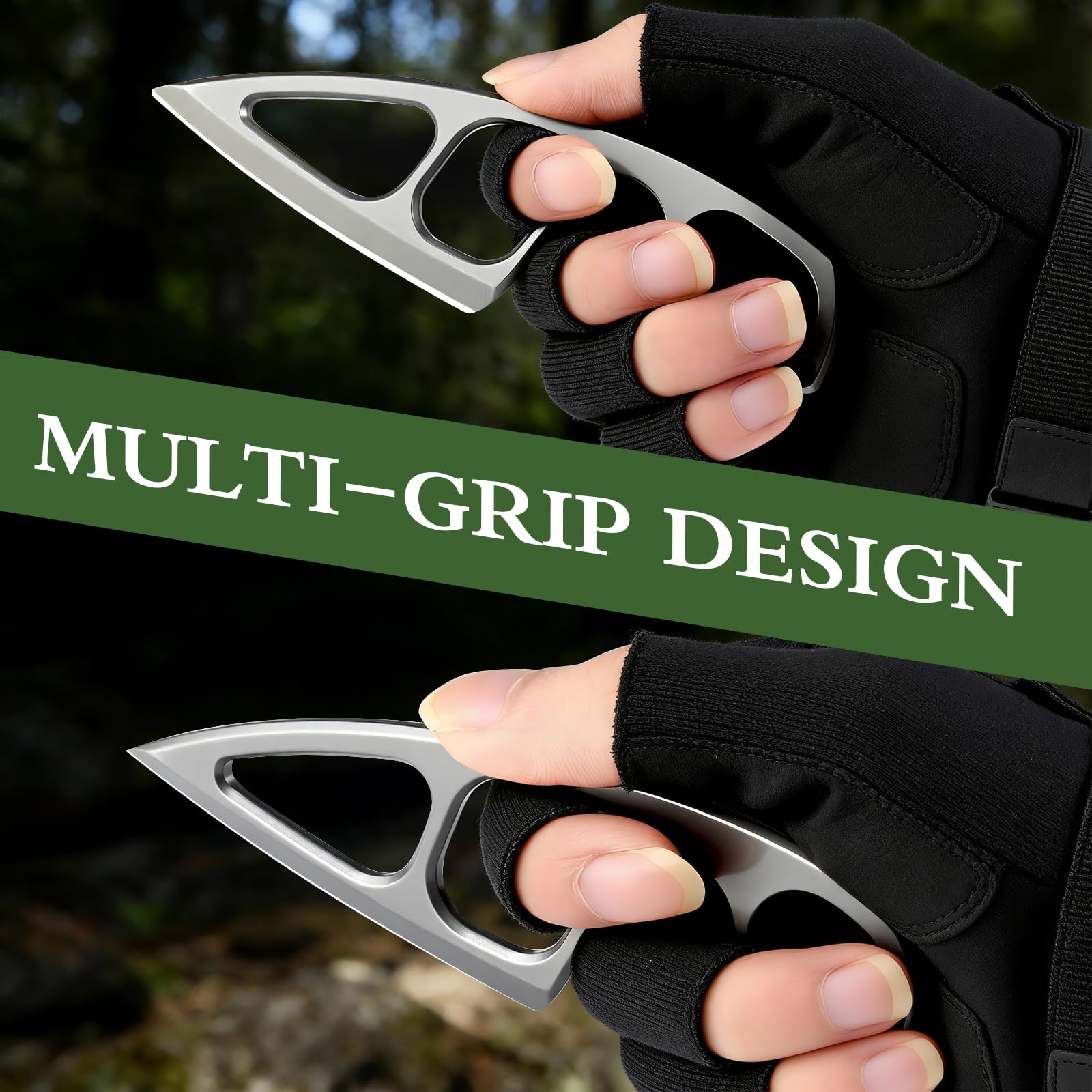 Generisch EDC Outdoor-Messer mit Vollschale (Full Tang) - Klinge aus 440C Edelstahl, Scharfe EDC Feststehendes Messer mit Kydex-Scheide, Ideal für Camping, Wanderung, Überleben, Geschenke für Männer