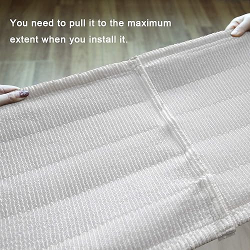 Miniatura 7 de Funda de somier, elástico envolvente, alternativa a la falda de cama con patrón de rayas verticales y longitud clásica de caída de 15 pulgadas.