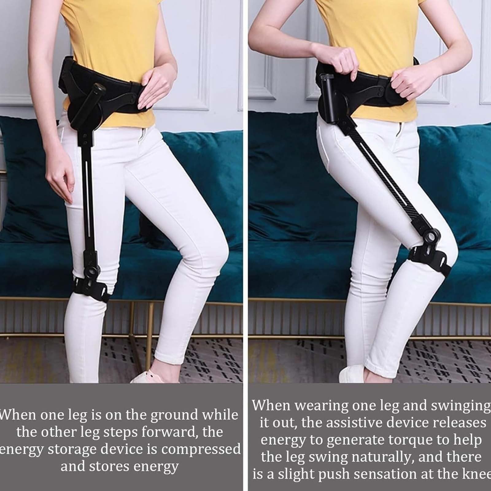 Bionic Body Power Gehhilfe, 3-stufig verstellbare Stärke, Exoskelett-Beine, Rehabilitationstraining, Mobilitäts-Gehhilfe für Erwachsene, ältere Menschen, links + rechts, S