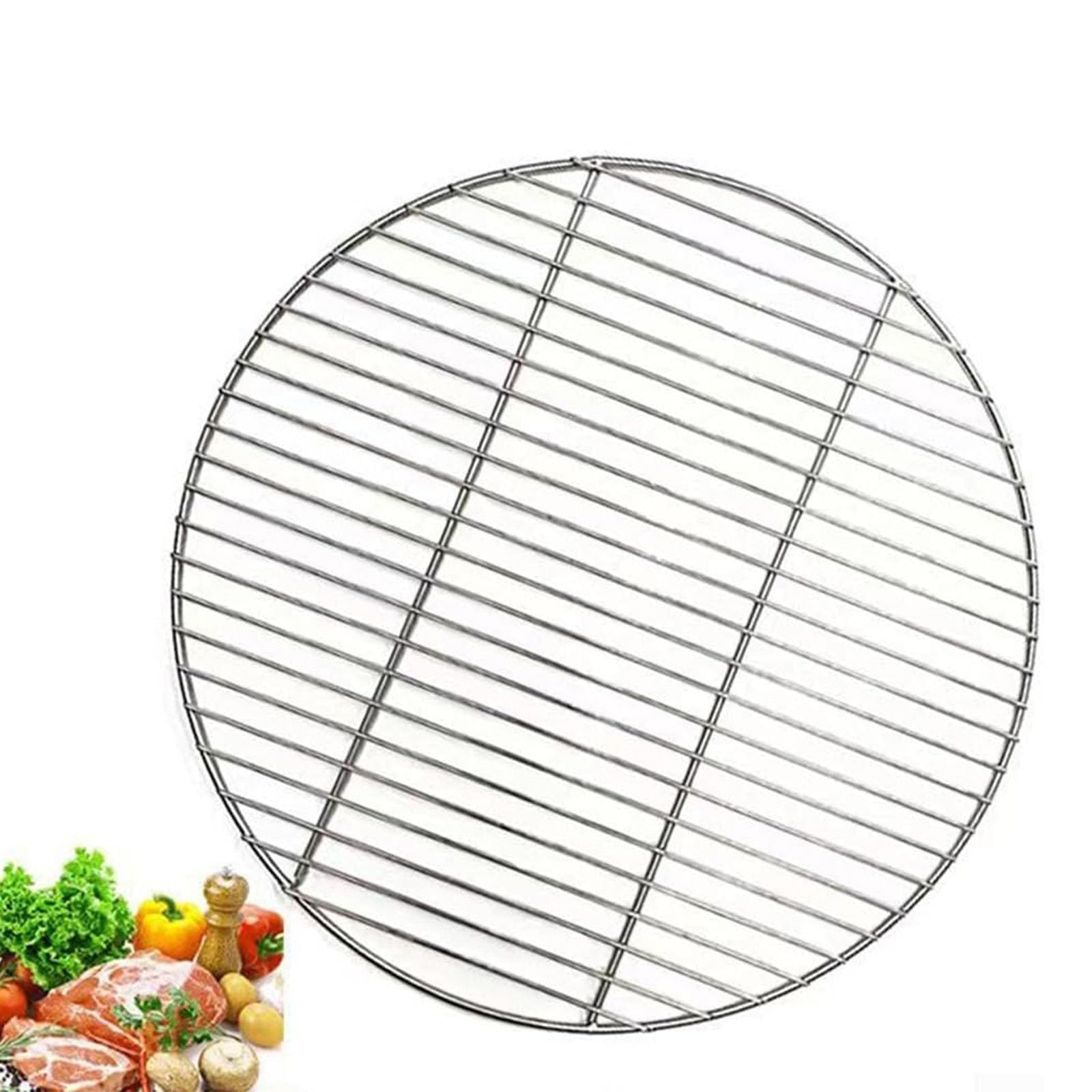 Stainless Steel BBQ Grill Grates - 30/35/40cm Round Cooking Grill Net with Welded Construction for Even Heat Distribution, Rust-Resistant Outdoor Barbecue Accessories (40cm)