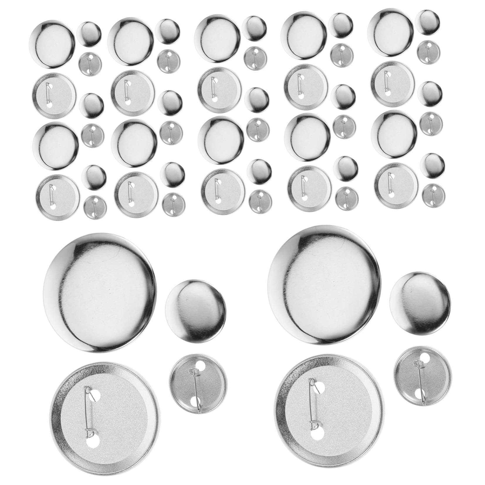COHEALI 200 Set Kit per Spille Bottone Rotonde in Ferro 32mm Spilla Resistente e Fissaggio Sicuro per Progetti Artigianali Fai da Te