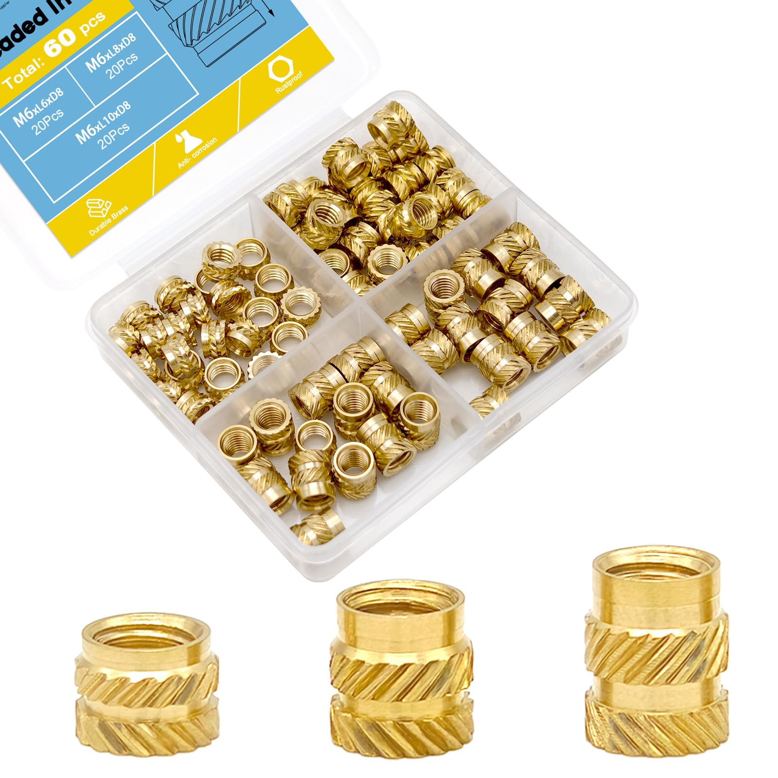 Brass Threaded Inserts Kit - 410 Pcs for 3D Printing -8