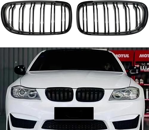 Parrilla delantera para coche, color negro, compatible con BMW E90 E91 316i 318i 320i 323i 325i 328i 330i 335i 335is 2009 2010 2011