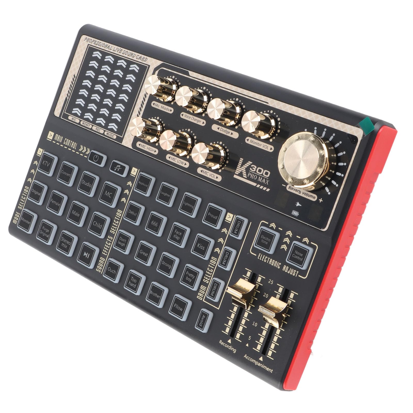 Cocoarm Scheda Audio, Scheda Audio Live in ABS Cambia Voce con Bluetooth, Batteria Integrata da 1200 MAh, per Registrazione Streaming Live Podcasting Karaoke