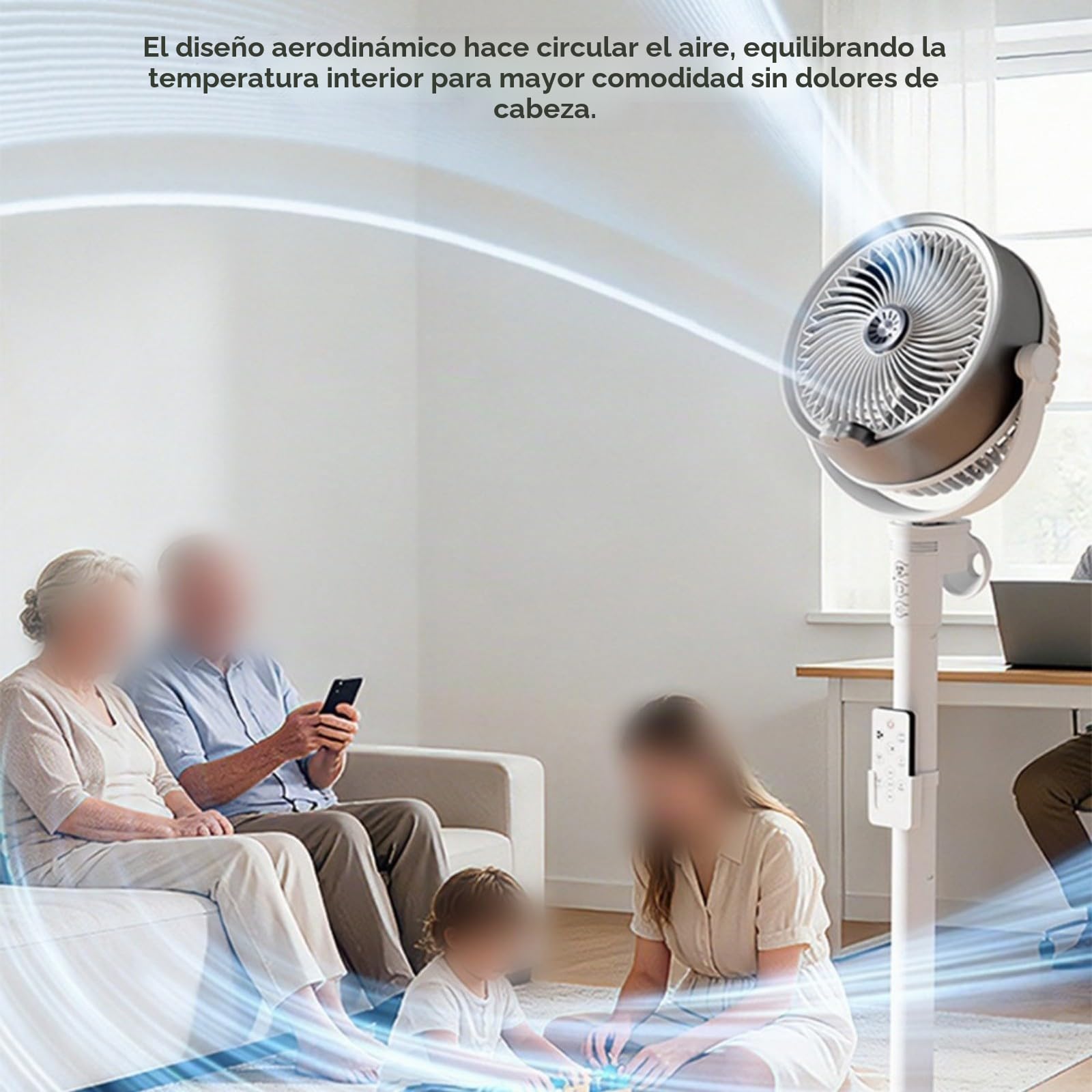 Ventilador de Nebulización HomeVortex con Oscilación Ajustable de 4 Velocidades, Sistema de Nebulización Humidificante, Control Remoto y Temporizador Programable de 3/6/9 Horas para Enfriar Patio