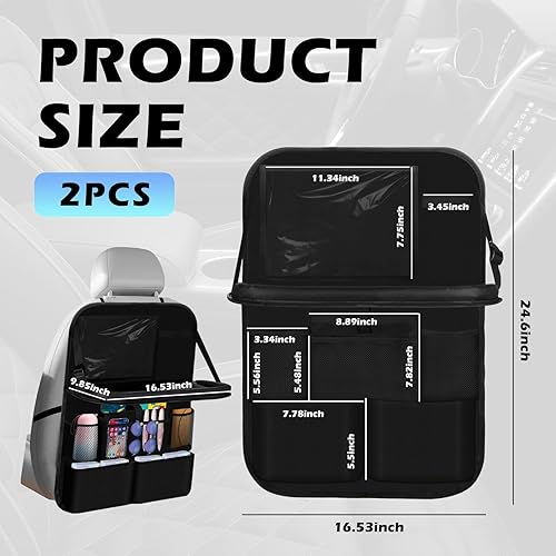 Miniatura 2 de Organizador de asiento trasero mejorado 2025, organizador multifuncional para asiento trasero con bandeja para autos y soporte para tazas, Roadtrip