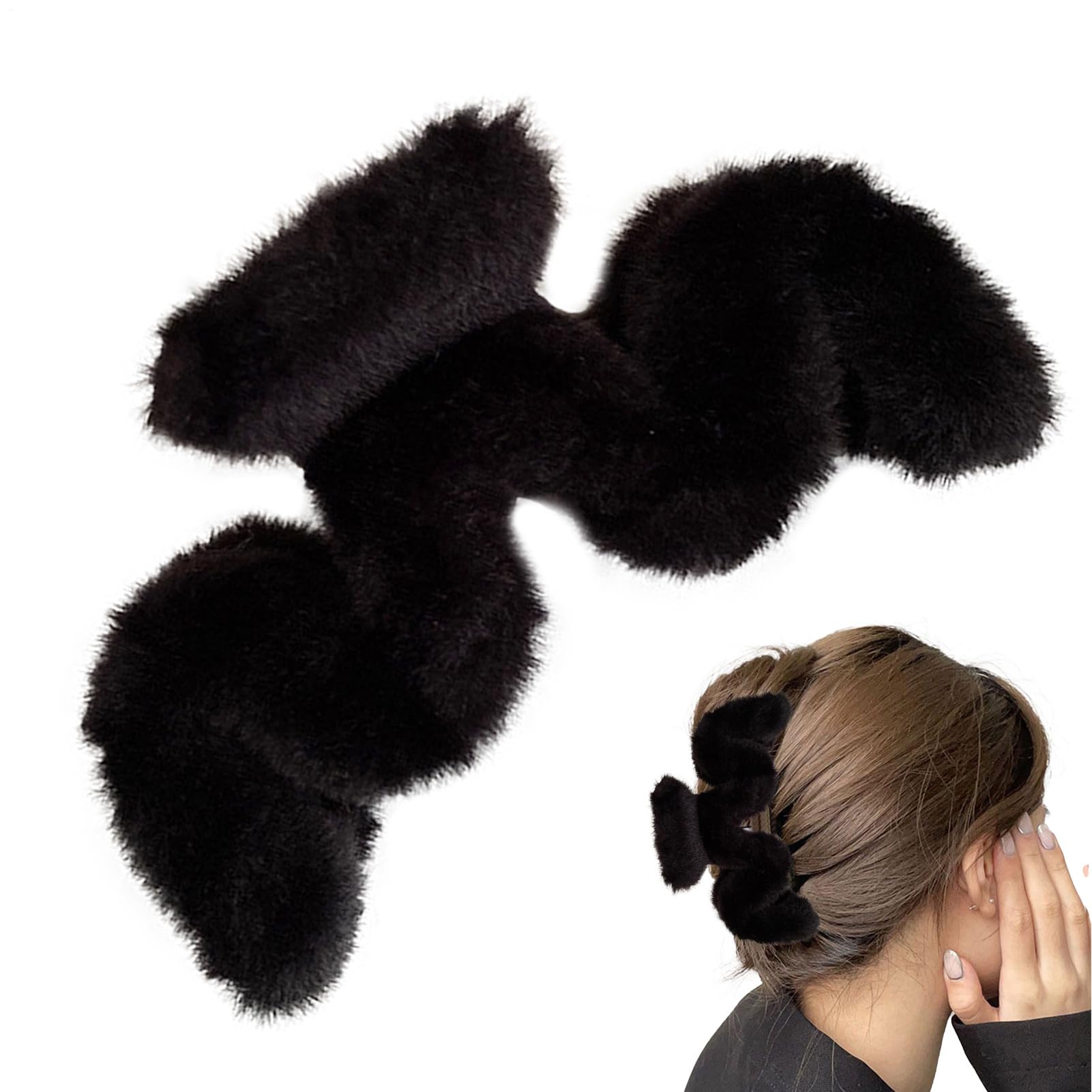 Fermaglio per capelli in peluche | Artiglio per fermagli per capelli in