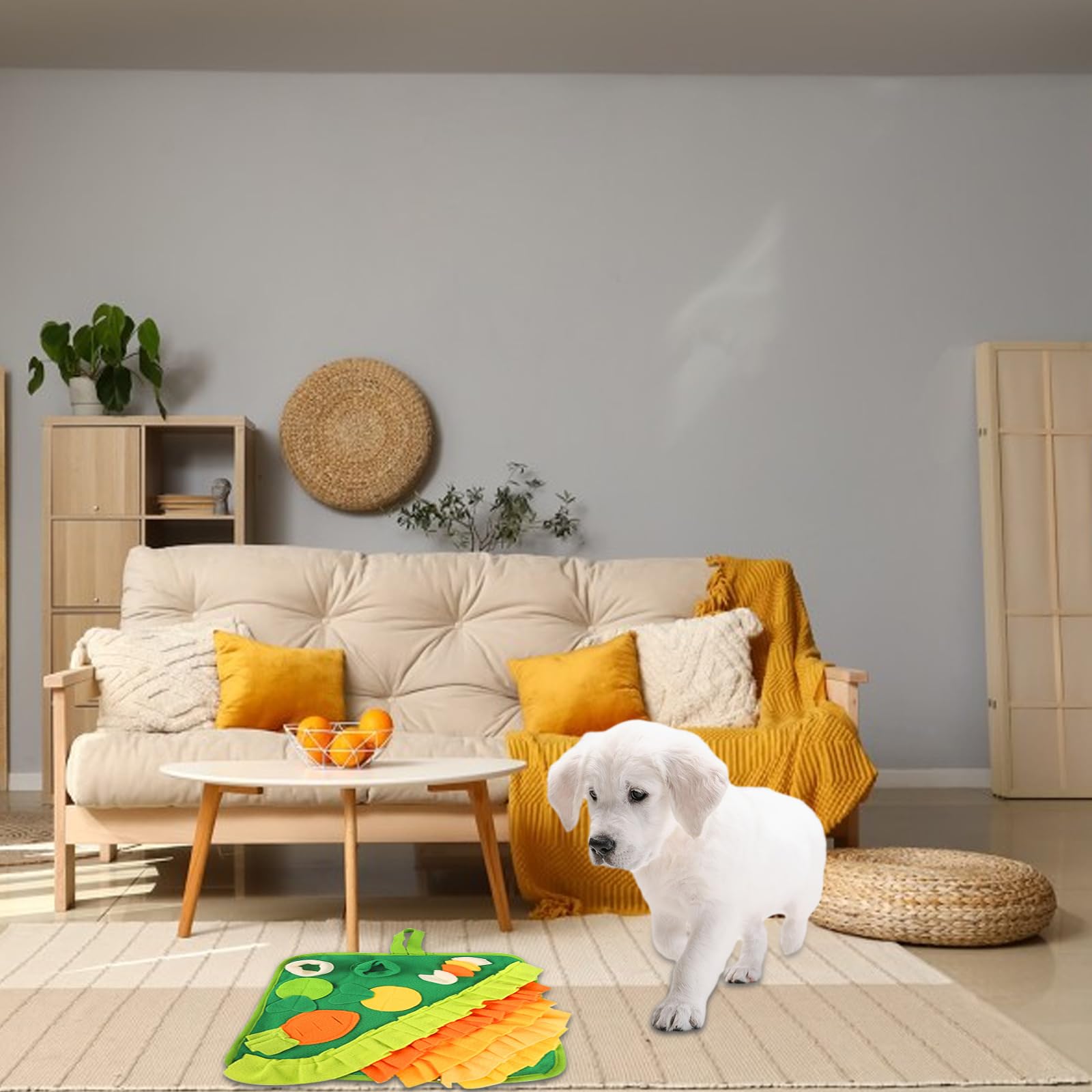 PLUSHCEWT Schnüffelmatte Für Hunde - 38x30 Cm, Herz-Muster, Futterspiel Zur Mentalen Auslastung