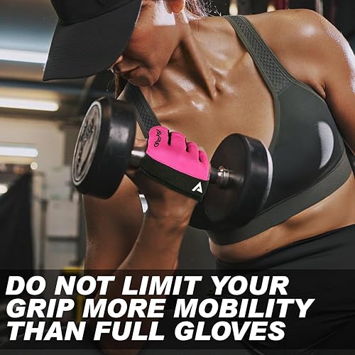 Miniatura 6 de AYRO Guantes de entrenamiento mínimos, guantes de levantamiento de pesas parciales cortos para hombres y mujeres, con protección completa de la