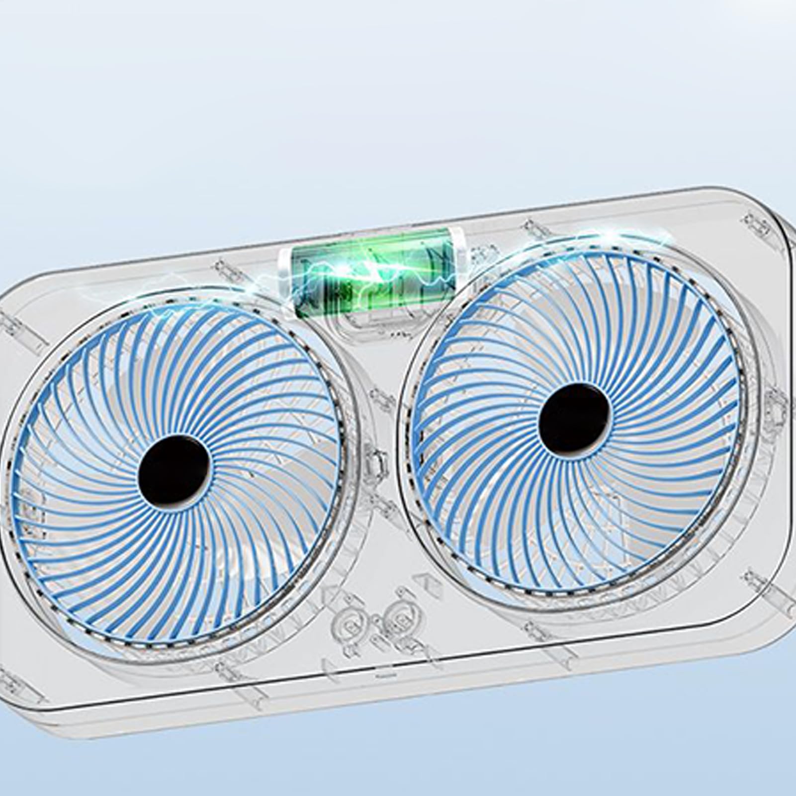 Schreibtischventilator,Luftkühler Mit Doppelkopf-Design & Tragbar - USB-Aufladbarer Leiser Ventilator Mit Aufhängefunktion Für Camping, Reisen, Zelt, Büro, Fitnessraum & Kinderzimmer