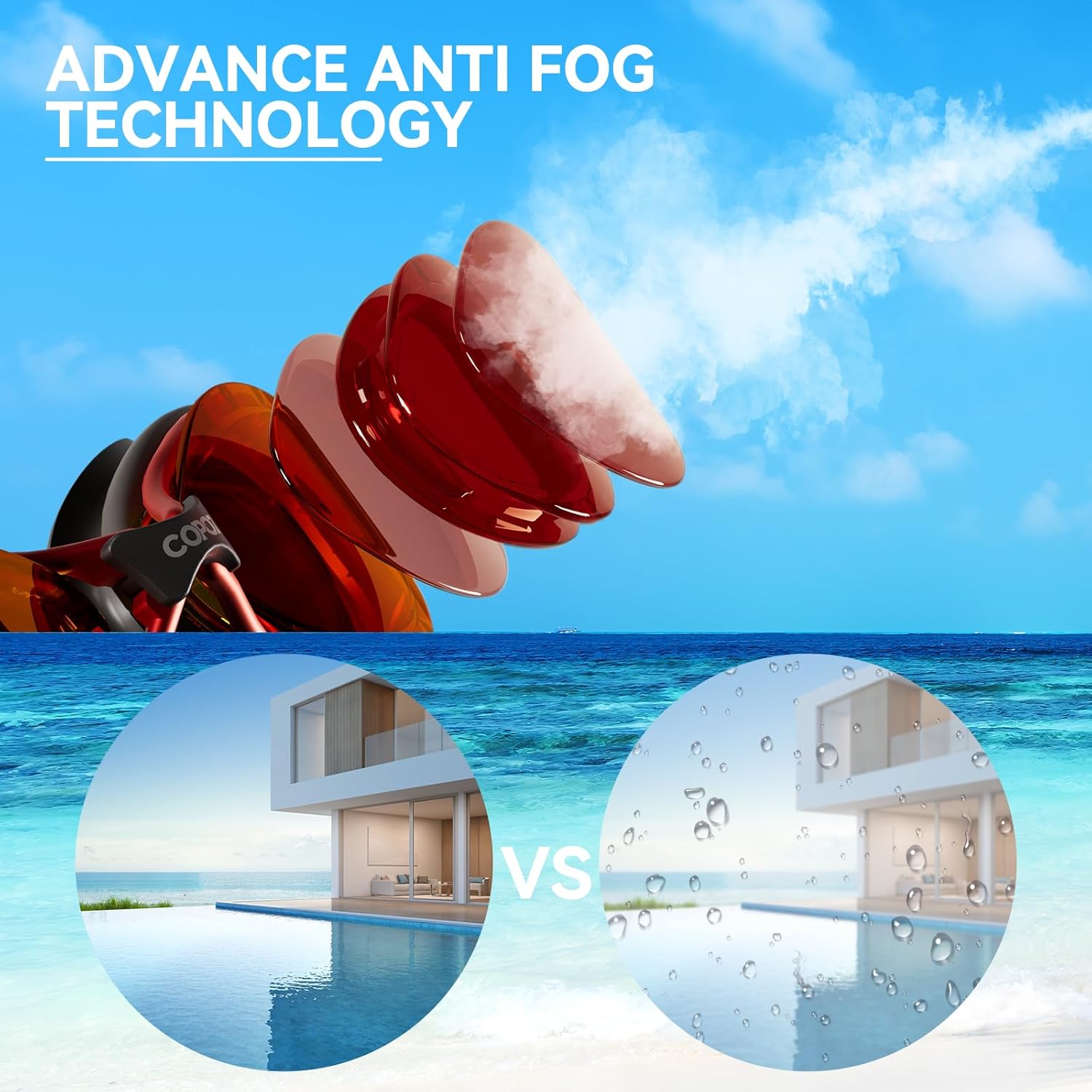 COPOZZ S3 Swim Goggles for Adult, Swimming Goggles Clear Vision Anti Fog UV400 Protection No Leaking for Men Women Youth - Image 7