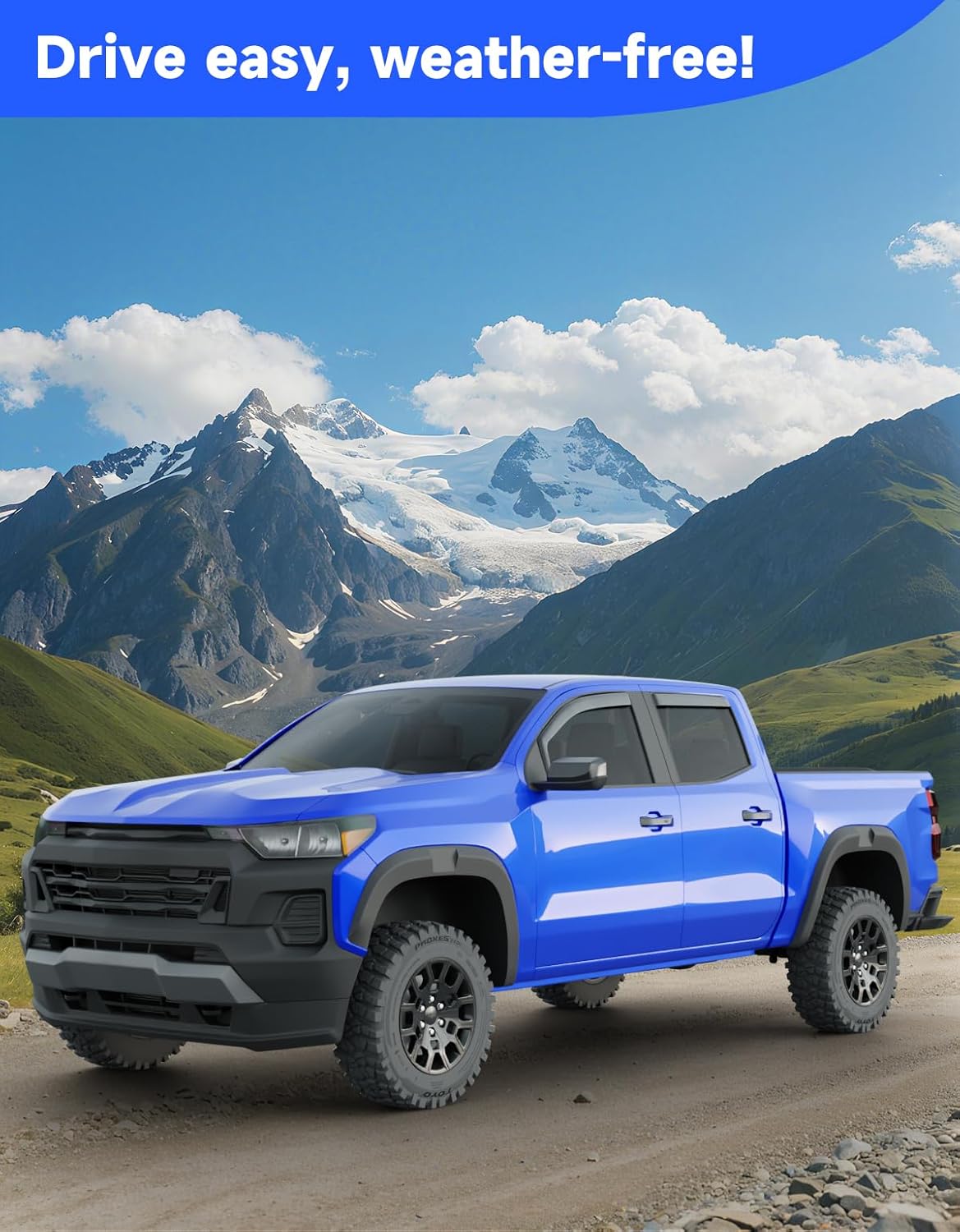 Breejoy in-Channel Rain Guards Fit for Truck Chevy Colorado/GMC Canyon 2023 2024 2025 2026 Crew Cab Window Rain Guards Visors Vent Visors Window Deflector Vent Shades Car Accessories -4 pcs 2023-2026 Chevy Colorado/GMC Canyon Crew Cab