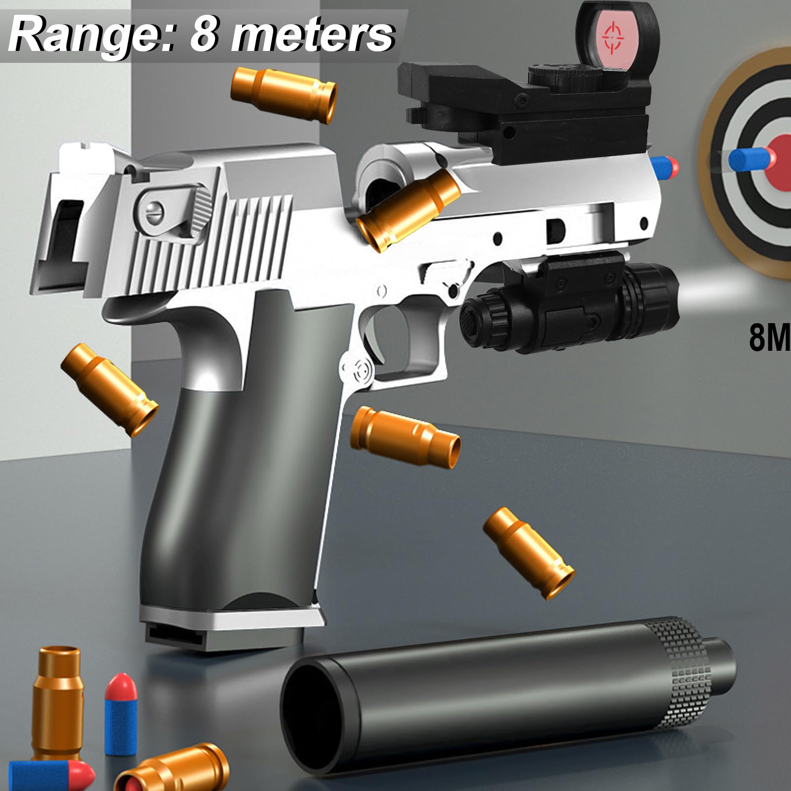 Pistolet jouet Blaster/Desert Eagle à balles souples en mousse, doré Pistolet jouet Blaster/Desert Eagle à balles souples en mousse, doré