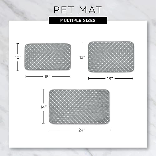 Miniatura 8 de Bone Dry Lavable a máquina, tapete ultra absorbente para mascotas, 12 x 18 pulgadas, estampado de enrejado gris