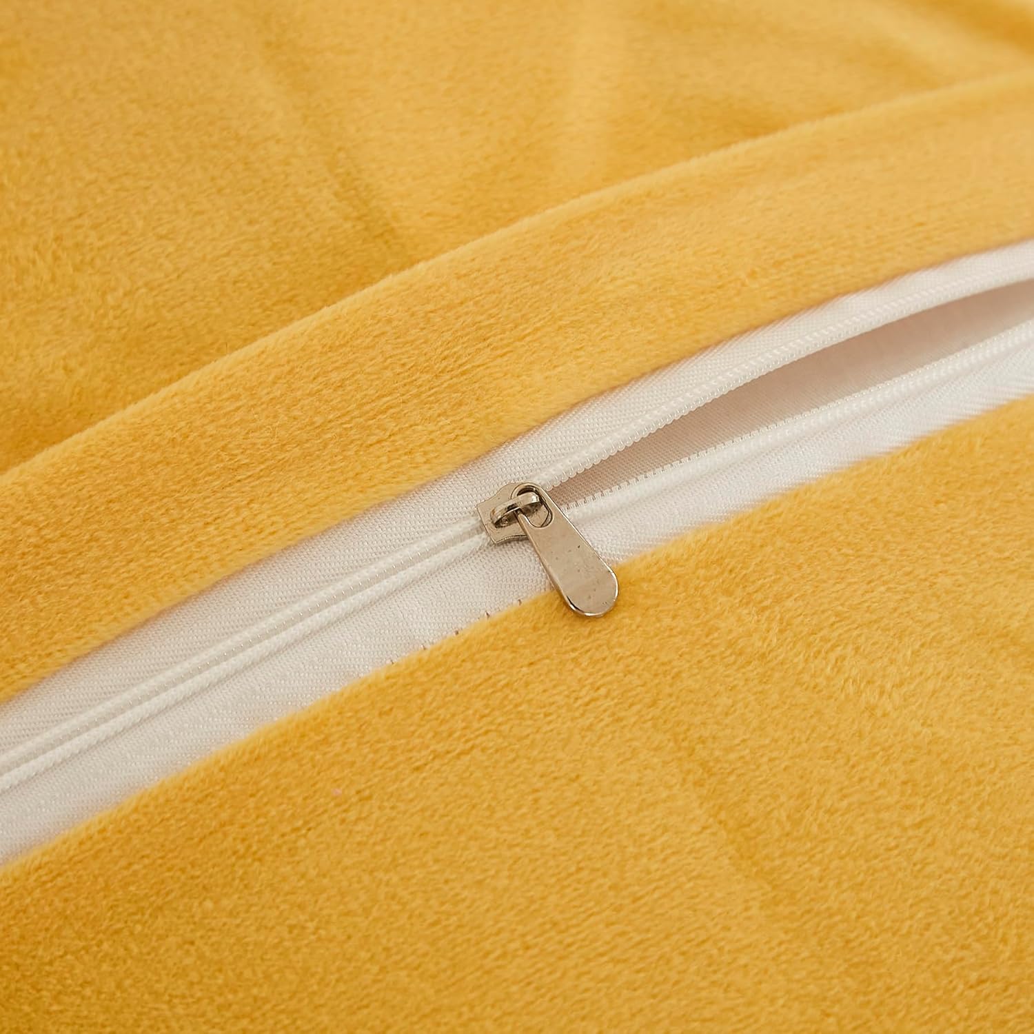 JAUXIO Faux Fur Fluffy Body Pillow Cover Luxury Striped Plush Decorative Body Pillowcase, Ultra Soft and Cozy Zipper Closure 21 x 54 Inches, Yellow