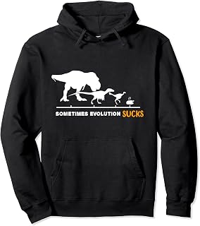 Sometimes Evolution Sucks Dinosaur Velociraptor Chicken Life Pullover Hoodie