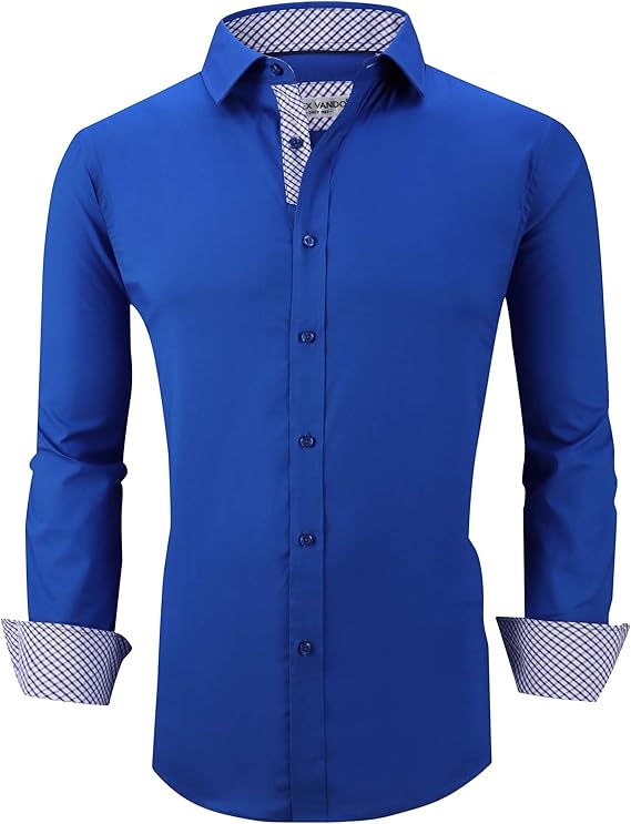 Alex Vando Mens Dress Shirts Regular Fit Long Sleeve Stretch Business Dress Shirts for Men