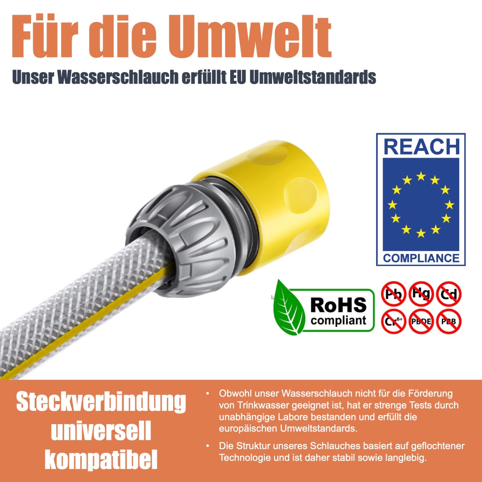 FANZTOOL 35m+2m Schlauchtrommel Set mit Wandhalterung Inkl. 8-Funktionen-Multi-Handbrause | Automatik Einrollen | 180° Schwenkbar | Gartenschlauch RoHS geprüft