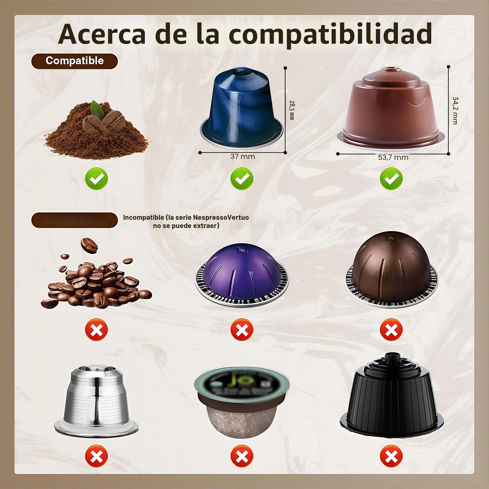VHV Cafetera Portatil, Cafetera Portátil Cápsula de Espresso 3 en 1, Autocalentamiento de 2a6 Minutos, Para Cápsulas Pequeñas o Grandes y Café Molido,Cafetera Portátil para Oficina y Hogar (Blanco)